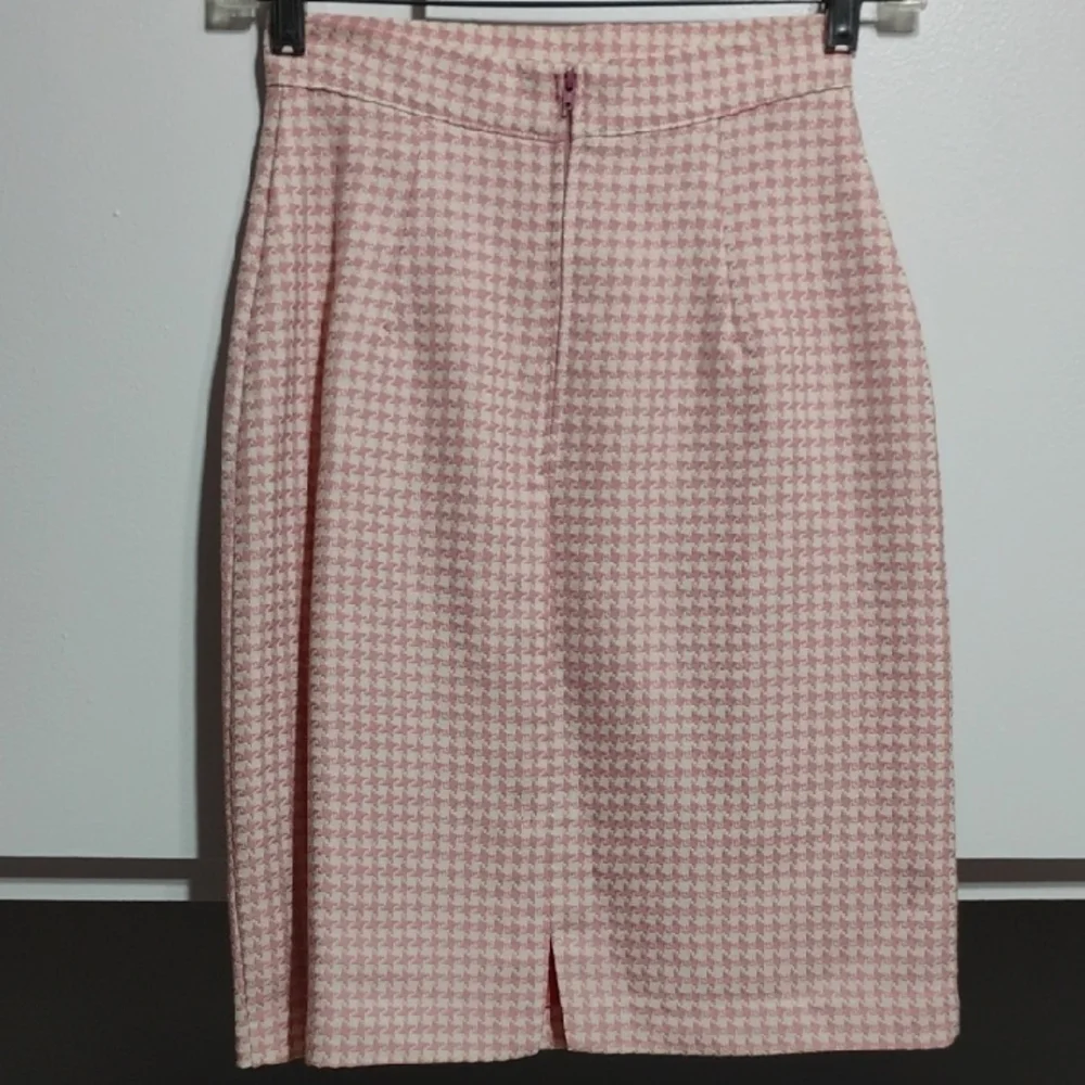 (XX-55) SALE! Blondie And Me Elegant Pink Houndstooth Women's Blazer & Skirt Set - Picture 7 of 9